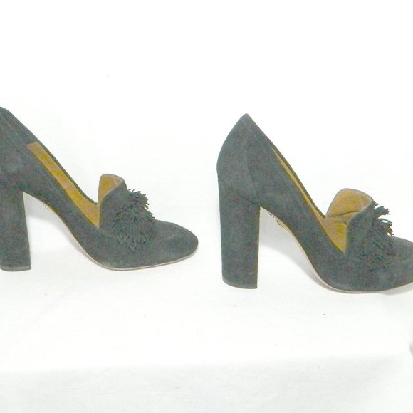 Aquazzura Wild Thing Fringe Black Pumps EU 38.5 - Picture 6 of 8